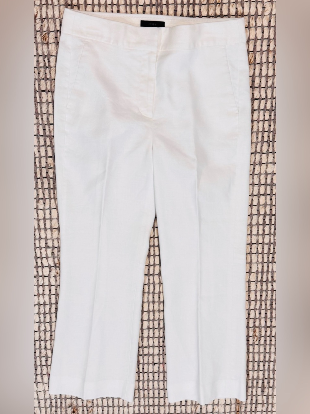 J. Crew Hayden Linen White Pants, 4